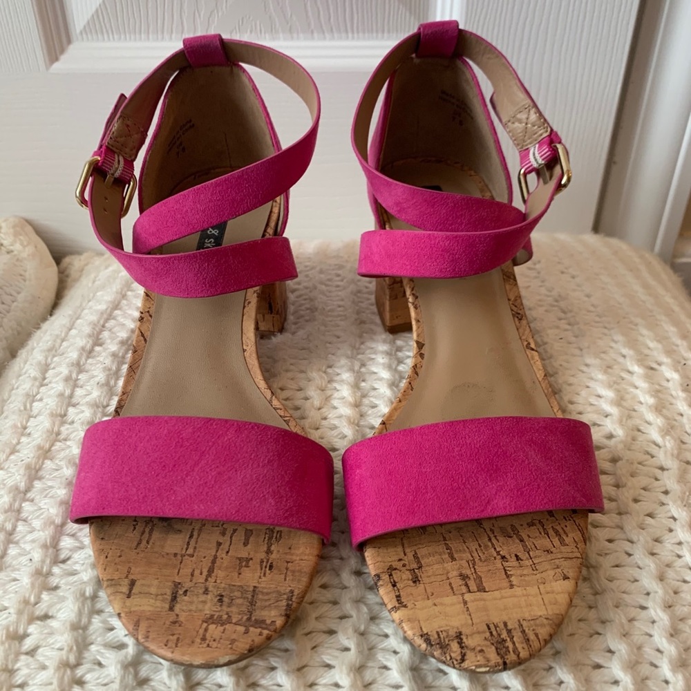 Hot pink block heels